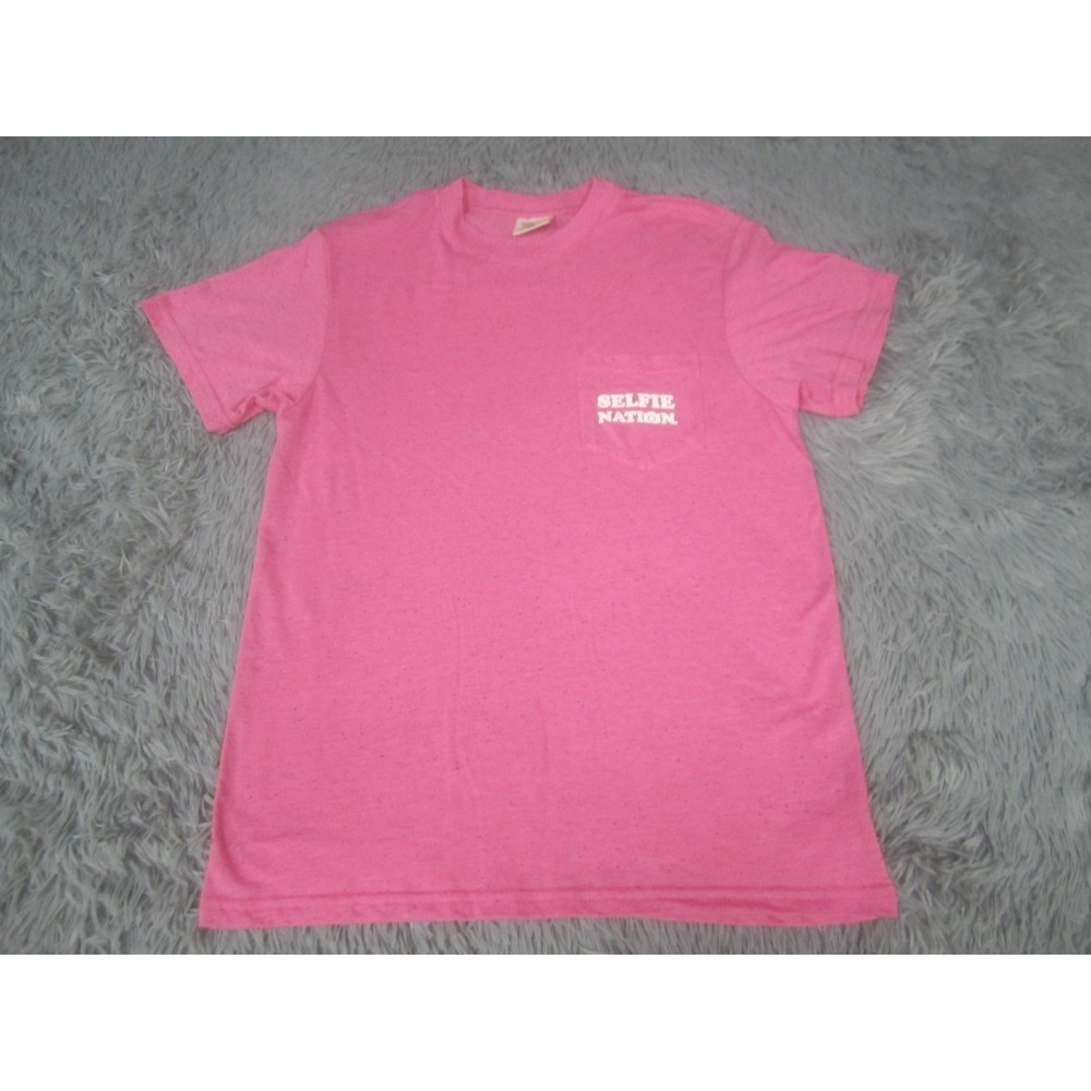 Selfie Nation Shirt Womens Small Pink Short‎ Sleeve Crew Neck Jadelynn Brooke